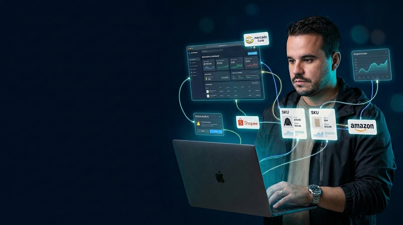 Henrique Niada operando aplicações de IA conectadas a marketplaces